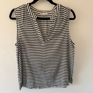 Carve Designs Dylan Size Large Organic Tank Blue & White Stripes Bohemian Breezy